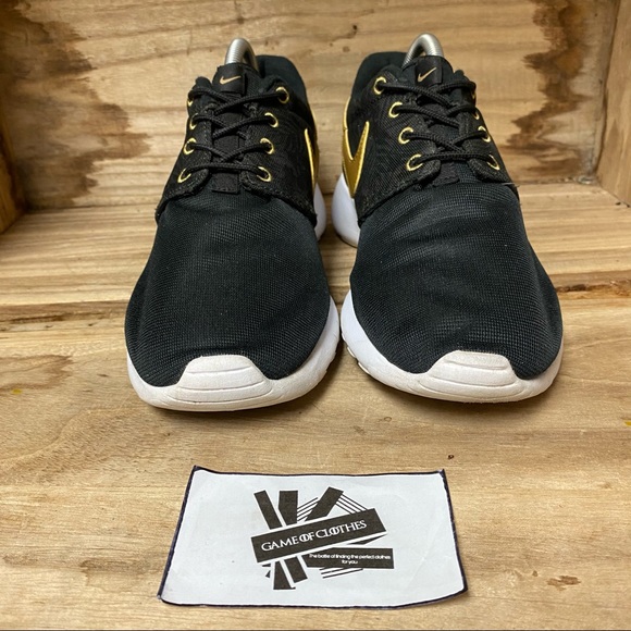 Nike roshe one black gold running sneakers shoes - Picture 2 of 8
